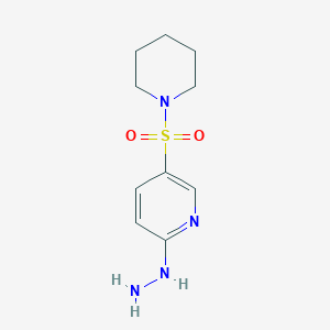 molecular formula C10H16N4O2S B2653808 2-肼基-5-(哌啶-1-磺酰基)吡啶 CAS No. 627839-89-8