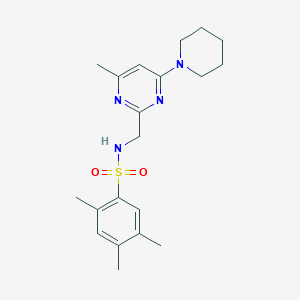 molecular formula C20H28N4O2S B2653815 2,4,5-trimethyl-N-((4-methyl-6-(piperidin-1-yl)pyrimidin-2-yl)methyl)benzenesulfonamide CAS No. 1797328-73-4