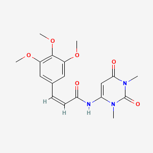 molecular formula C18H21N3O6 B2653825 (Z)-N-(1,3-二甲基-2,6-二氧嘧啶-4-基)-3-(3,4,5-三甲氧基苯基)丙-2-烯酰胺 CAS No. 633296-62-5