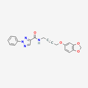 molecular formula C20H16N4O4 B2653828 N-(4-(benzo[d][1,3]dioxol-5-yloxy)but-2-yn-1-yl)-2-phenyl-2H-1,2,3-triazole-4-carboxamide CAS No. 1448136-95-5