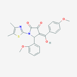 molecular formula C24H22N2O5S B265383 1-(4,5-dimethyl-1,3-thiazol-2-yl)-3-hydroxy-4-(4-methoxybenzoyl)-5-(2-methoxyphenyl)-1,5-dihydro-2H-pyrrol-2-one 