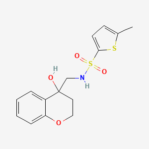 molecular formula C15H17NO4S2 B2653830 N-((4-羟基色满-4-基)甲基)-5-甲硫代吩-2-磺酰胺 CAS No. 1396751-53-3