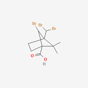 molecular formula C10H13Br3O2 B2653831 6-Bromo-4-(dibromomethyl)-5,5-dimethylbicyclo[2.1.1]hexane-1-carboxylic acid CAS No. 297148-08-4