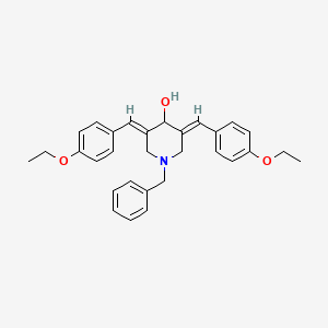 molecular formula C30H33NO3 B2653837 (3E,5E)-1-benzyl-3,5-bis[(4-ethoxyphenyl)methylidene]piperidin-4-ol CAS No. 882083-42-3