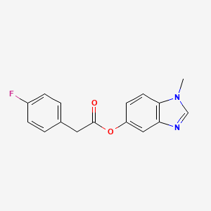 molecular formula C16H13FN2O2 B2653845 1-methyl-1H-benzo[d]imidazol-5-yl 2-(4-fluorophenyl)acetate CAS No. 1351619-81-2