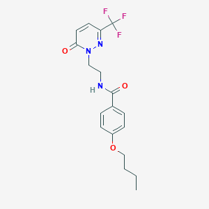 4-Butoxy-N-[2-[6-oxo-3-(trifluoromethyl)pyridazin-1-yl]ethyl]benzamide