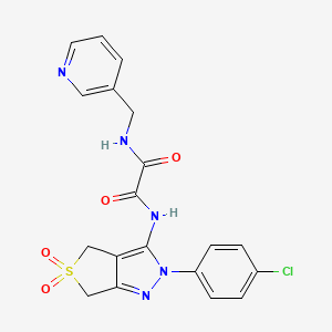 molecular formula C19H16ClN5O4S B2653856 N1-(2-(4-chlorophenyl)-5,5-dioxido-4,6-dihydro-2H-thieno[3,4-c]pyrazol-3-yl)-N2-(pyridin-3-ylmethyl)oxalamide CAS No. 899733-93-8