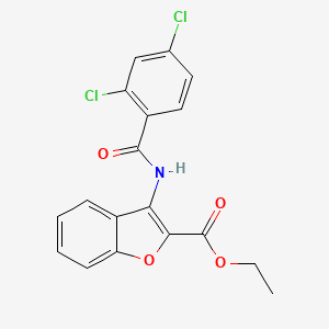 molecular formula C18H13Cl2NO4 B2653857 Ethyl 3-(2,4-dichlorobenzamido)benzofuran-2-carboxylate CAS No. 477499-81-3