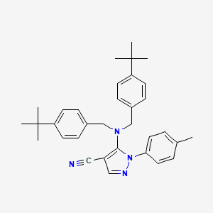 molecular formula C33H38N4 B2653867 5-{bis[4-(tert-butyl)benzyl]amino}-1-(4-methylphenyl)-1H-pyrazole-4-carbonitrile CAS No. 956691-68-2