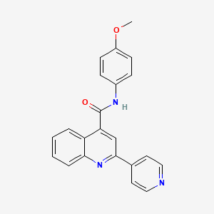 molecular formula C22H17N3O2 B2653874 N-(4-甲氧基苯基)-2-(吡啶-4-基)喹啉-4-甲酰胺 CAS No. 879921-23-0