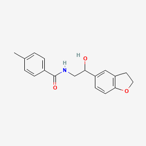 molecular formula C18H19NO3 B2653885 N-(2-(2,3-dihydrobenzofuran-5-yl)-2-hydroxyethyl)-4-methylbenzamide CAS No. 1705039-38-8