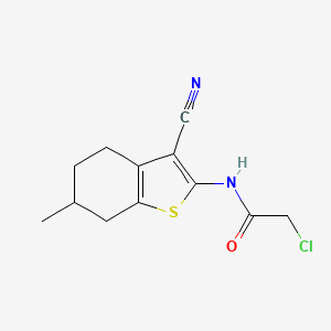 molecular formula C12H13ClN2OS B2653890 2-chloro-N-(3-cyano-6-methyl-4,5,6,7-tetrahydro-1-benzothien-2-yl)acetamide CAS No. 331869-85-3