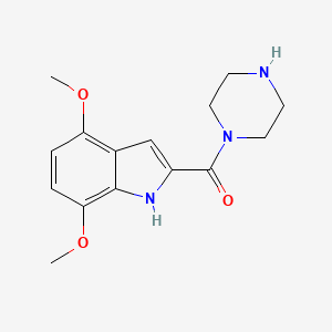 molecular formula C15H19N3O3 B2653891 (4,7-dimethoxy-1H-indol-2-yl)(piperazin-1-yl)methanone CAS No. 1225167-59-8