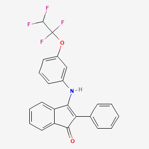molecular formula C23H15F4NO2 B2653892 2-Phenyl-3-((3-(1,1,2,2-tetrafluoroethoxy)phenyl)amino)inden-1-one CAS No. 946387-12-8