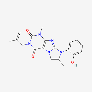 molecular formula C19H19N5O3 B2653896 8-(2-hydroxyphenyl)-1,7-dimethyl-3-(2-methylallyl)-1H-imidazo[2,1-f]purine-2,4(3H,8H)-dione CAS No. 915928-47-1