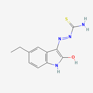 molecular formula C11H12N4OS B2653898 (3Z)-5-ethyl-1H-indole-2,3-dione 3-thiosemicarbazone CAS No. 401899-98-7
