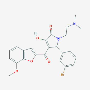 molecular formula C24H23BrN2O5 B265390 5-(3-bromophenyl)-1-[2-(dimethylamino)ethyl]-3-hydroxy-4-[(7-methoxy-1-benzofuran-2-yl)carbonyl]-1,5-dihydro-2H-pyrrol-2-one 
