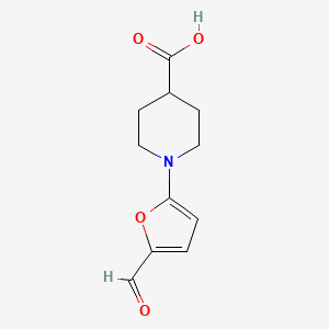 molecular formula C11H13NO4 B2653906 1-(5-Formylfuran-2-yl)piperidine-4-carboxylic acid CAS No. 1181260-24-1