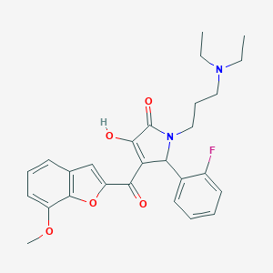 molecular formula C27H29FN2O5 B265391 1-[3-(diethylamino)propyl]-5-(2-fluorophenyl)-3-hydroxy-4-[(7-methoxy-1-benzofuran-2-yl)carbonyl]-1,5-dihydro-2H-pyrrol-2-one 