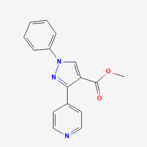 molecular formula C16H13N3O2 B2653916 methyl 1-phenyl-3-(4-pyridinyl)-1H-pyrazole-4-carboxylate CAS No. 400074-76-2