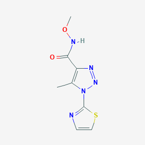 molecular formula C8H9N5O2S B2653921 N-甲氧基-5-甲基-1-(噻唑-2-基)-1H-1,2,3-三唑-4-甲酰胺 CAS No. 1286714-13-3