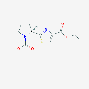 molecular formula C15H22N2O4S B2653934 2-((S)-1-tert-Butoxycarbonyl-pyrrolidin-2-yl)-thiazole-4-carboxylic acid ethyl ester CAS No. 212009-06-8