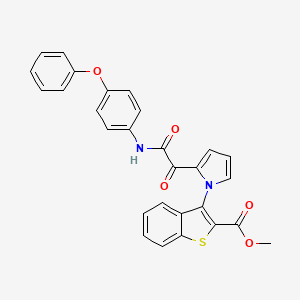 molecular formula C28H20N2O5S B2653936 methyl 3-{2-[2-oxo-2-(4-phenoxyanilino)acetyl]-1H-pyrrol-1-yl}-1-benzothiophene-2-carboxylate CAS No. 477872-78-9