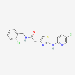 molecular formula C17H14Cl2N4OS B2653945 N-(2-氯苄基)-2-(2-((5-氯吡啶-2-基)氨基)噻唑-4-基)乙酰胺 CAS No. 1226434-34-9