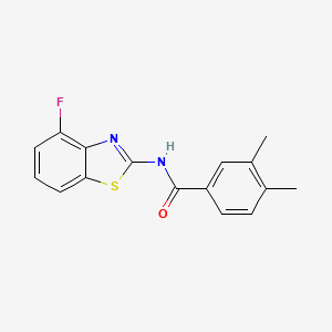 molecular formula C16H13FN2OS B2653954 N-(4-fluoro-1,3-benzothiazol-2-yl)-3,4-dimethylbenzamide CAS No. 907973-78-8