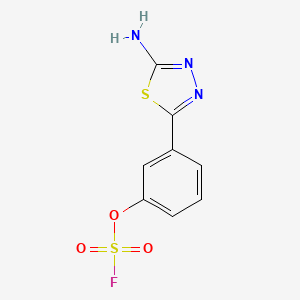 molecular formula C8H6FN3O3S2 B2653956 2-Amino-5-(3-fluorosulfonyloxyphenyl)-1,3,4-thiadiazole CAS No. 2411260-36-9