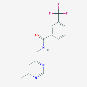 molecular formula C14H12F3N3O B2653957 N-((6-methylpyrimidin-4-yl)methyl)-3-(trifluoromethyl)benzamide CAS No. 2176069-43-3