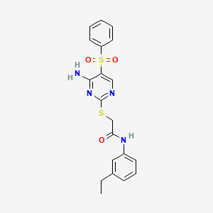 2-((4-amino-5-(phenylsulfonyl)pyrimidin-2-yl)thio)-N-(3-ethylphenyl)acetamide