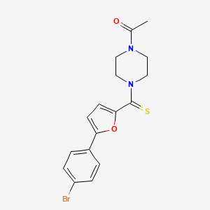 molecular formula C17H17BrN2O2S B2653986 1-(4-(5-(4-溴苯基)呋喃-2-碳硫代)哌嗪-1-基)乙酮 CAS No. 370572-69-3