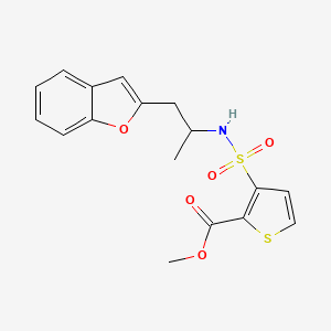 molecular formula C17H17NO5S2 B2653988 3-(N-(1-(苯并呋喃-2-基)丙-2-基)磺酰胺基)噻吩-2-甲酸甲酯 CAS No. 2034222-47-2