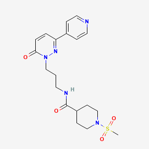 molecular formula C19H25N5O4S B2653991 1-(methylsulfonyl)-N-(3-(6-oxo-3-(pyridin-4-yl)pyridazin-1(6H)-yl)propyl)piperidine-4-carboxamide CAS No. 1207028-32-7
