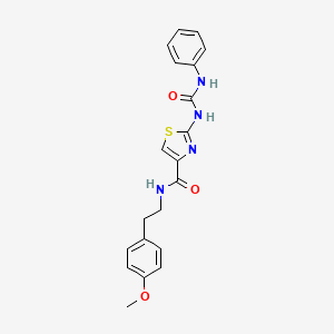 molecular formula C20H20N4O3S B2653996 N-(4-甲氧基苯乙基)-2-(3-苯基脲基)噻唑-4-甲酰胺 CAS No. 941968-46-3