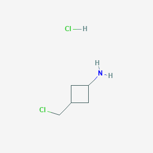 molecular formula C5H11Cl2N B2653997 3-(Chloromethyl)cyclobutan-1-amine;hydrochloride CAS No. 2229839-55-6