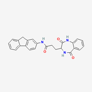 molecular formula C25H21N3O3 B2654007 3-(2,5-dioxo-2,3,4,5-tetrahydro-1H-benzo[e][1,4]diazepin-3-yl)-N-(9H-fluoren-2-yl)propanamide CAS No. 1190839-09-8