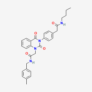 N-butyl-2-(4-(1-(2-((4-methylbenzyl)amino)-2-oxoethyl)-2,4-dioxo-1,2-dihydroquinazolin-3(4H)-yl)phenyl)acetamide