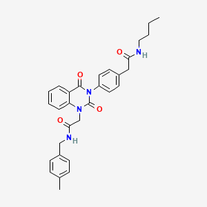 molecular formula C30H32N4O4 B2654018 N-丁基-2-(4-(1-(2-((4-甲基苄基)氨基)-2-氧代乙基)-2,4-二氧代-1,2-二氢喹唑啉-3(4H)-基)苯基)乙酰胺 CAS No. 1223974-35-3