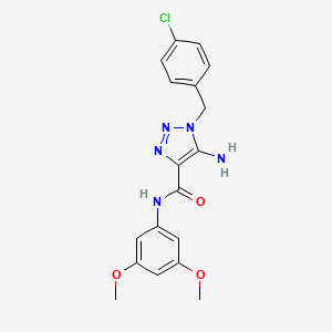 molecular formula C18H18ClN5O3 B2654022 5-amino-1-(4-chlorobenzyl)-N-(3,5-dimethoxyphenyl)-1H-1,2,3-triazole-4-carboxamide CAS No. 899973-05-8
