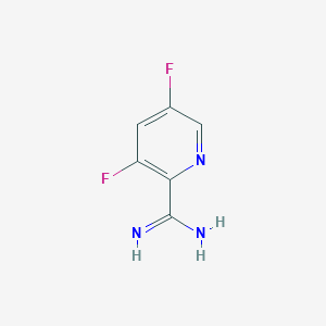 molecular formula C6H5F2N3 B2654023 3,5-Difluoropicolinimidamide CAS No. 298709-38-3
