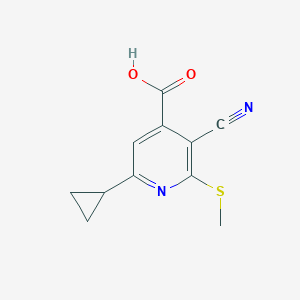 molecular formula C11H10N2O2S B2654027 3-Cyano-6-cyclopropyl-2-(methylsulfanyl)pyridine-4-carboxylic acid CAS No. 878466-06-9