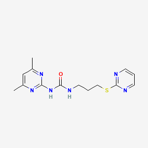 molecular formula C14H18N6OS B2654033 1-(4,6-Dimethylpyrimidin-2-yl)-3-(3-(pyrimidin-2-ylthio)propyl)urea CAS No. 899740-84-2