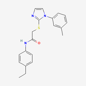 molecular formula C20H21N3OS B2654038 N-(4-ethylphenyl)-2-((1-(m-tolyl)-1H-imidazol-2-yl)thio)acetamide CAS No. 851131-26-5