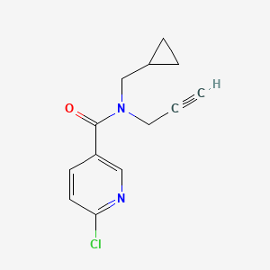 molecular formula C13H13ClN2O B2654039 6-chloro-N-(cyclopropylmethyl)-N-(prop-2-yn-1-yl)pyridine-3-carboxamide CAS No. 1427688-04-7