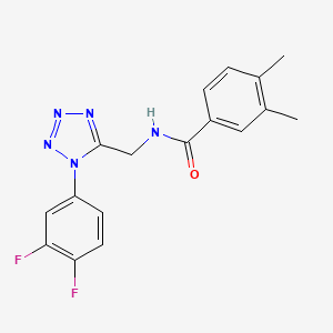 molecular formula C17H15F2N5O B2654042 N-((1-(3,4-difluorophenyl)-1H-tetrazol-5-yl)methyl)-3,4-dimethylbenzamide CAS No. 1005292-69-2