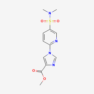 molecular formula C12H14N4O4S B2654043 1-{5-[(二甲氨基)磺酰基]吡啶-2-基}-1H-咪唑-4-羧酸甲酯 CAS No. 1987207-08-8