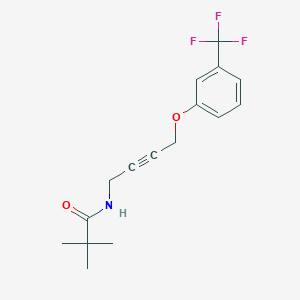 molecular formula C16H18F3NO2 B2654045 N-(4-(3-(trifluoromethyl)phenoxy)but-2-yn-1-yl)pivalamide CAS No. 1428364-71-9