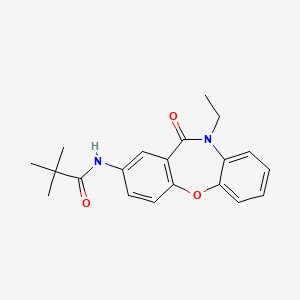 molecular formula C20H22N2O3 B2654048 N-(10-乙基-11-氧代-10,11-二氢二苯并[b,f][1,4]恶氮杂卓-2-基)叔丁酰胺 CAS No. 921890-19-9